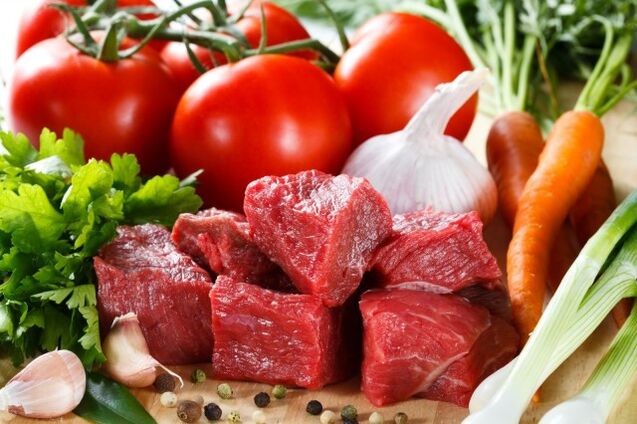 Daging dan sayur-sayuran untuk diet Dukan