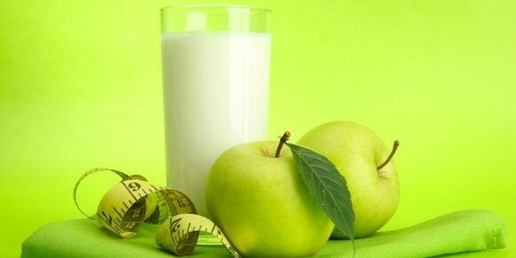 Kefir dan epal untuk penurunan berat badan